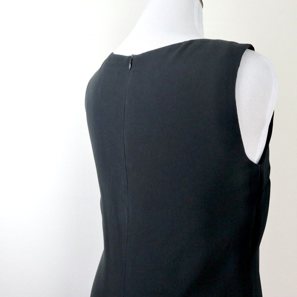Louben Size 14 Sleeveless Tailored Sheath Dress Black Career Suit - Picture 7 of 11